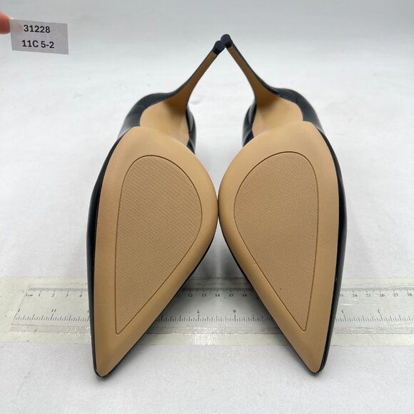 FSJ Black Pointed Toe Pumps High Heel Sexy Stilettos Slip On Office Cute Shoes - Picture 7 of 8